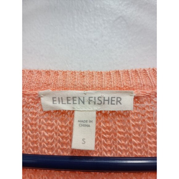 Eileen Fisher Womens Linen Sweater Small Peach Quite Luxury Timeless Minimalist - Picture 3 of 8
